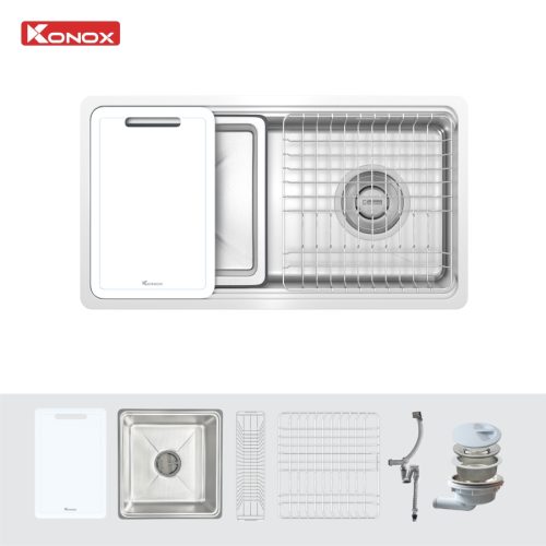 Chậu rửa chén Konox Tari 780SM 1 hố bề mặt mịn